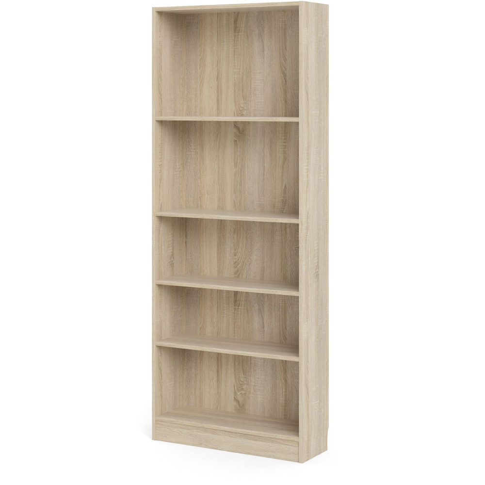 Florence Basic 4 Shelf Oak Wide Tall Bookcase Image 4