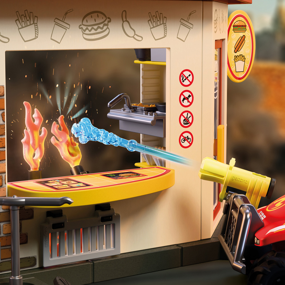 Playmobil Fire Quad with Burger Shop Play Set 100 Piece Image 9
