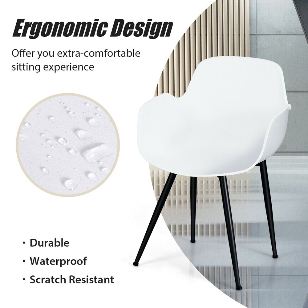 Costway Set of 2 White Dining Chair Image 8
