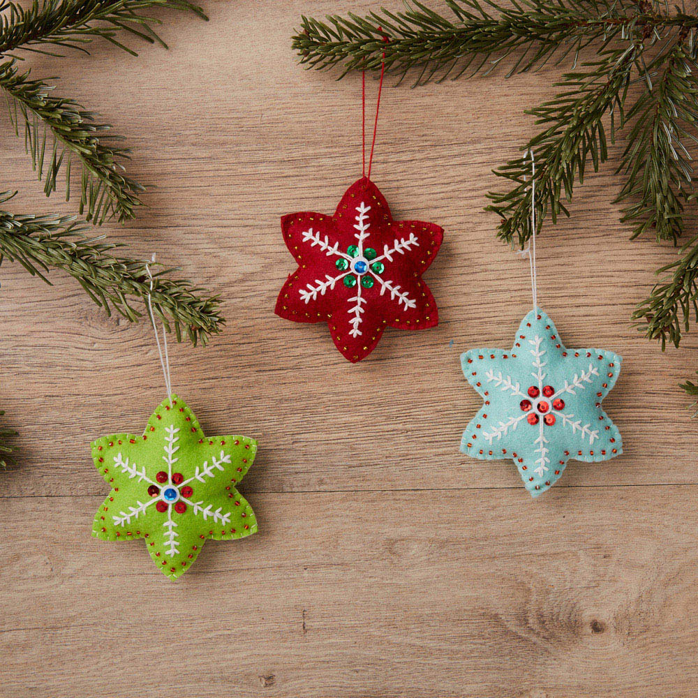 Simply Make Star Felt Ornament Craft Kit 3 Pack Image 2
