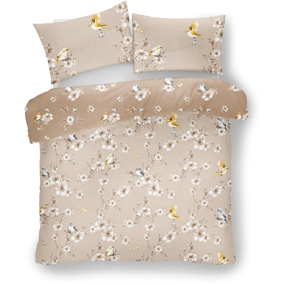 Smart Living Single Bird Blossom Natural Duvet Cover Set Image 3