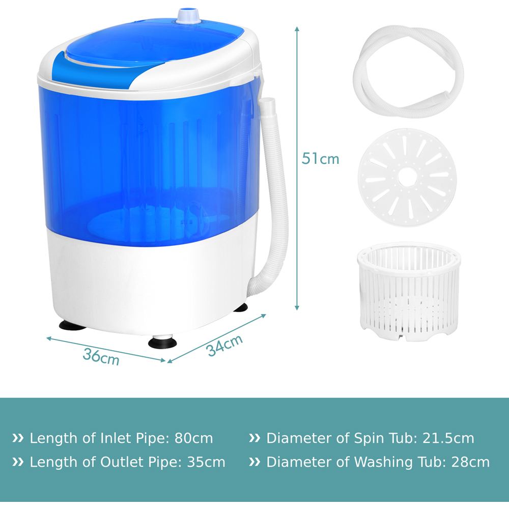 Costway 2 in 1 Portable Mini Single Tub Laundry Washing Machine 170W Image 9