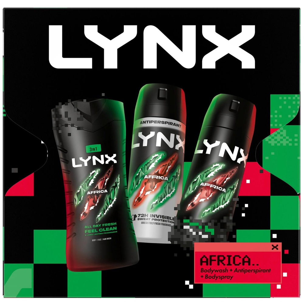 Lynx Africa Men's Body Wash Body Spray and Antiperspirant Gift Set 3 Piece 4 Pack Image 3