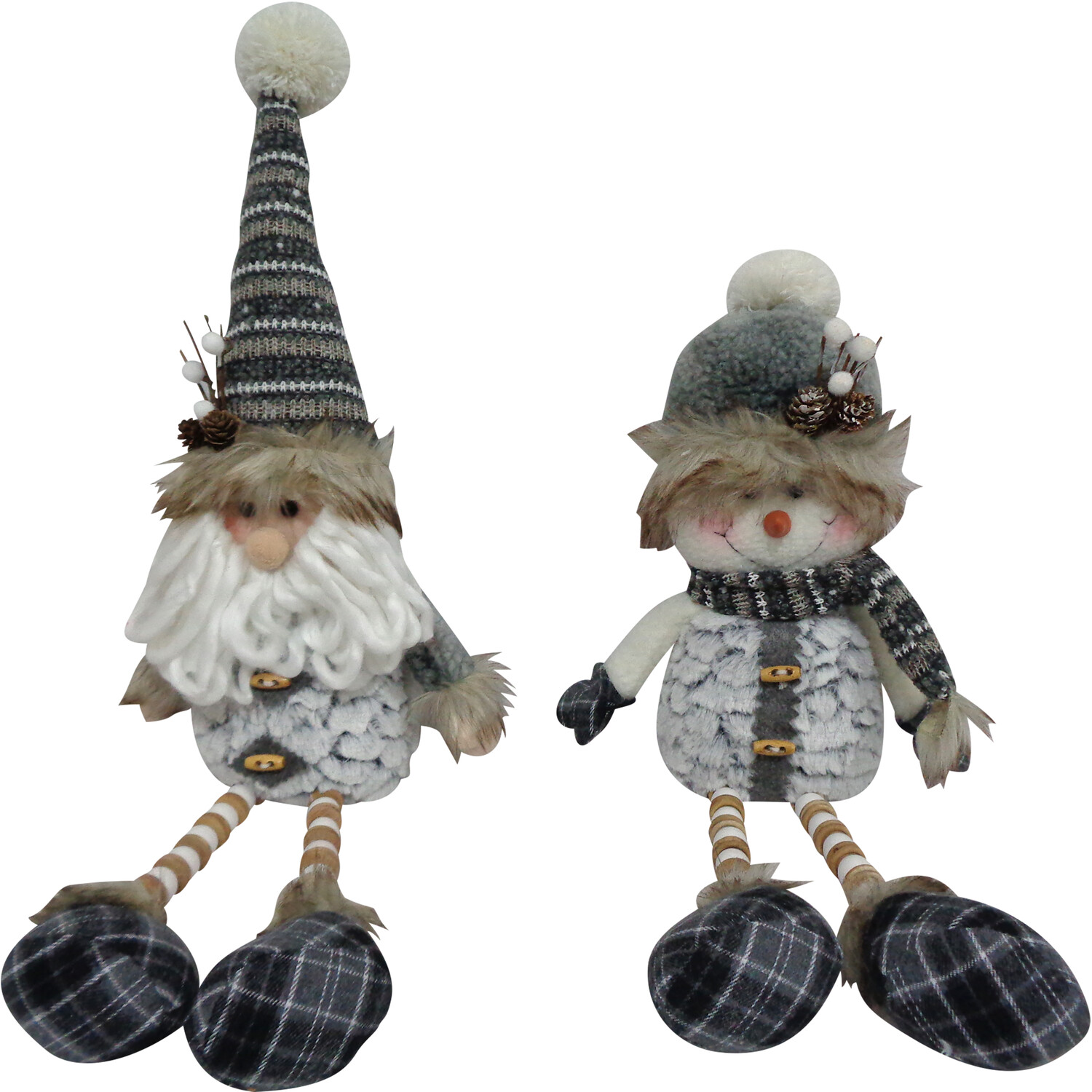 Single Alpine Lodge Shelf Sitting Santa or Snowman in Assorted styles Image