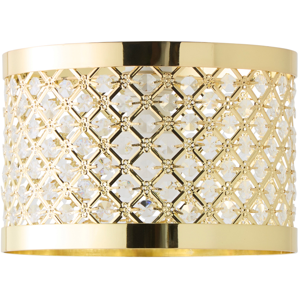ValueLights Hadley Gold Jewel Drum Lamp Shade Image 1