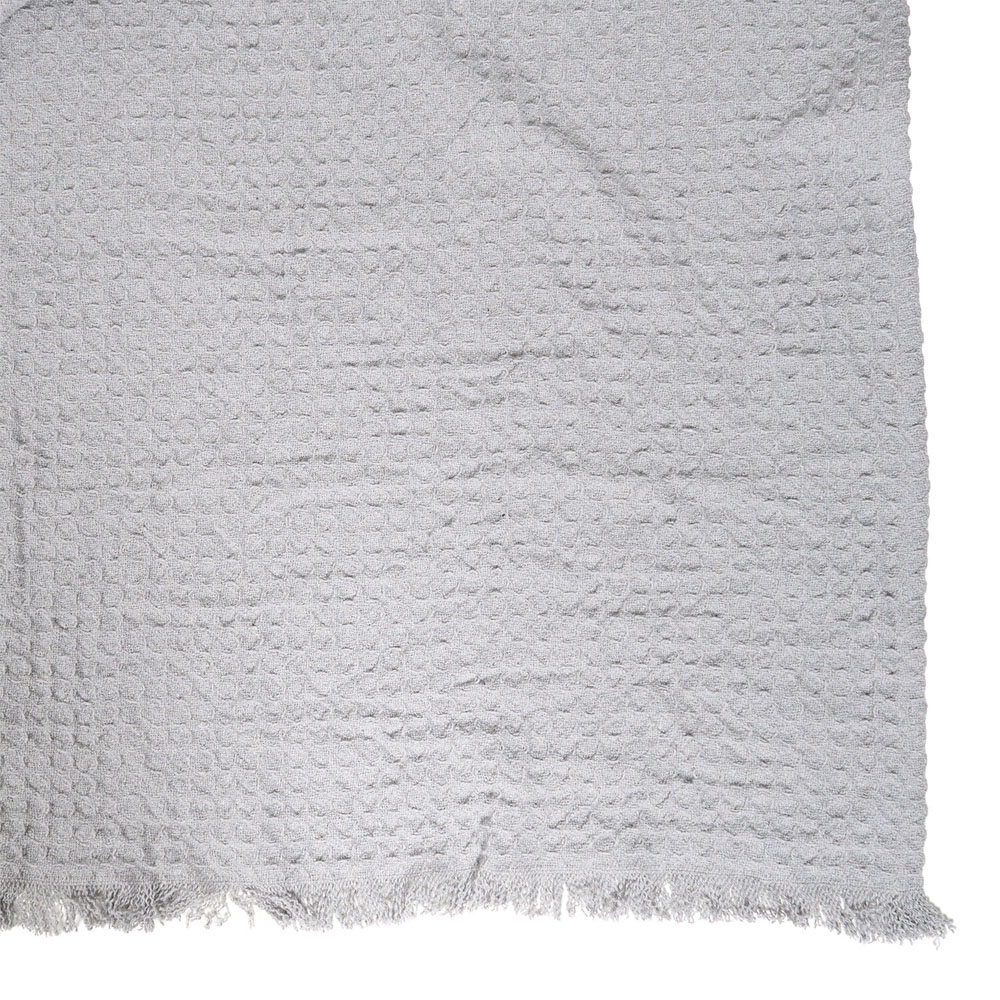Waffle Cotton Throw Silver Image 5