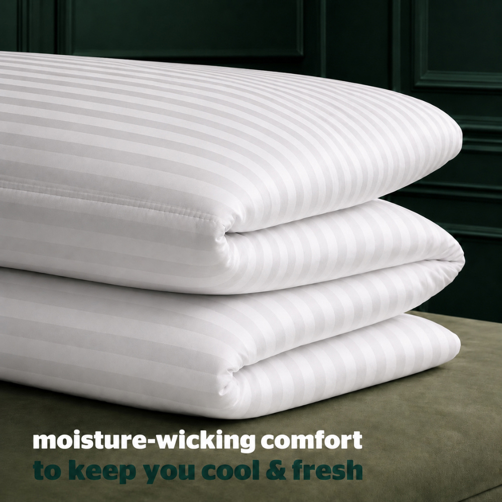 Opulent Home Double White Striped Summer Hollowfibre Duvet 3 Tog Image 7