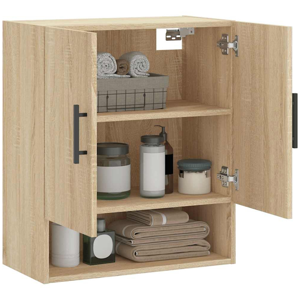 vidaXL 2 Door Single Shelf Sonoma Oak Wall Cabinet Image 4