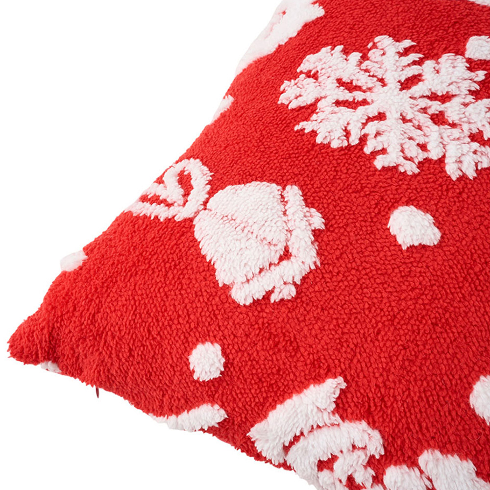 Living and Home Red and Green Plush Christmas Throw Pillow 45 x 45cm 2 Pack Image 5