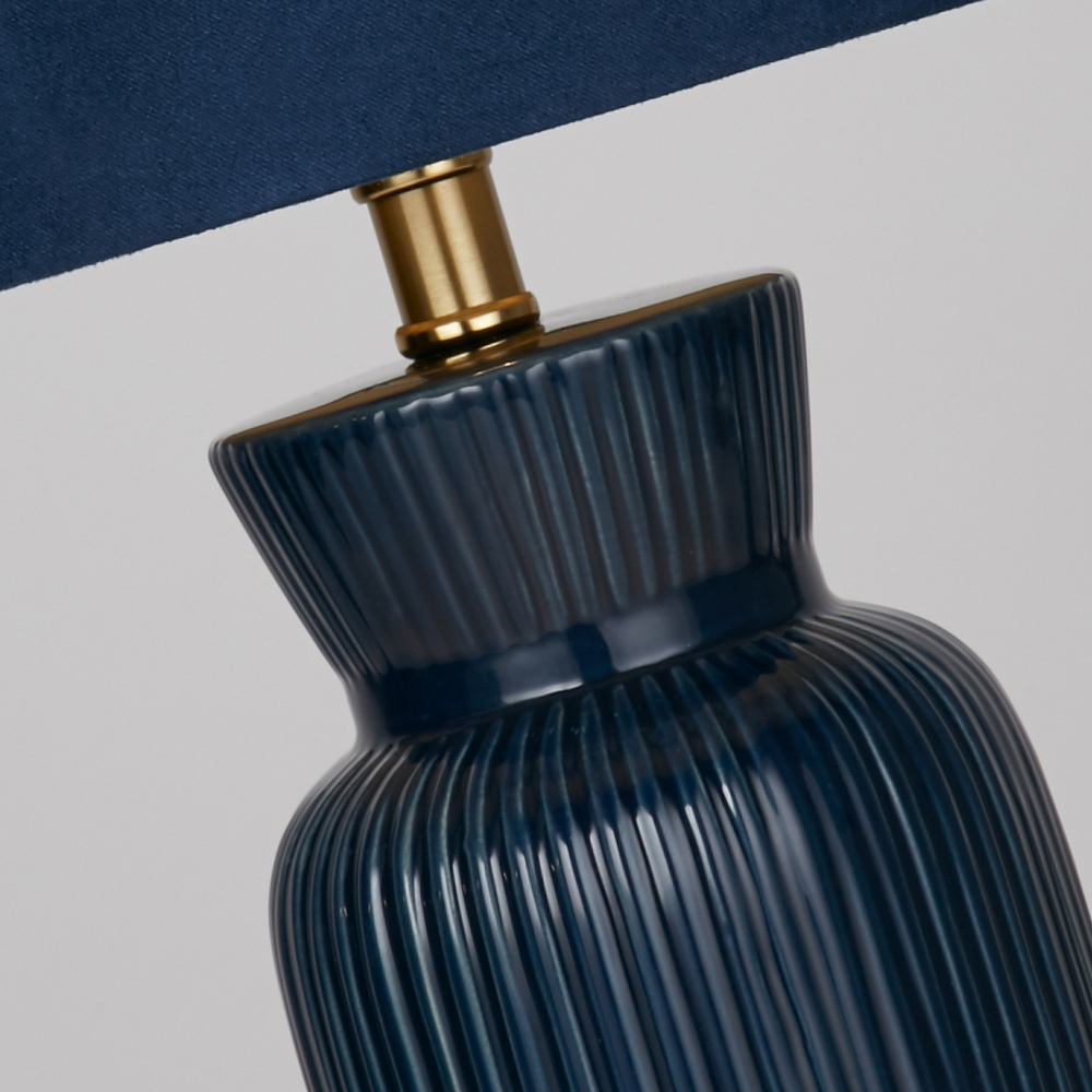 Lighting Collection Romero Blue Ceramic Table Lamp Image 4