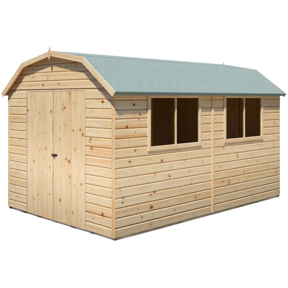 Shire Barn 12 x 8ft Double Door Shiplap Apex Garden Shed Image 1