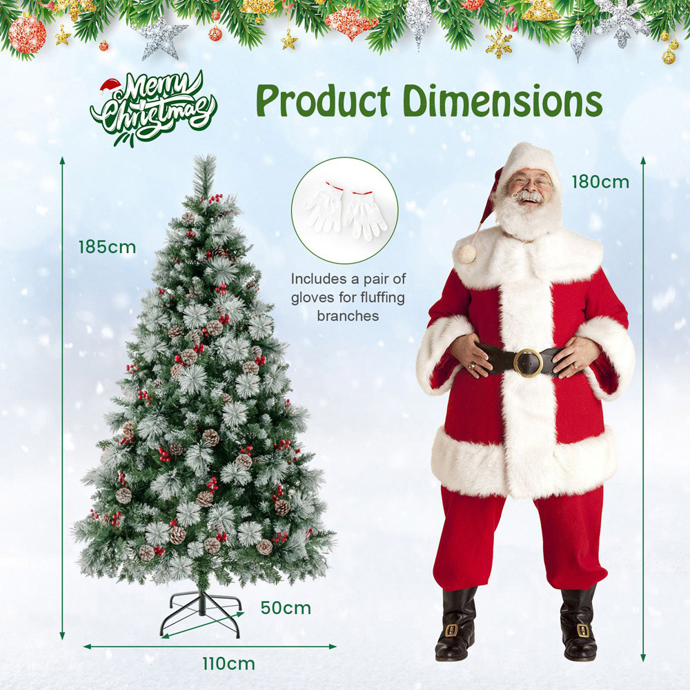 Costway Pre Lit Warm White LED Artificial Christmas Tree 6ft Image 9