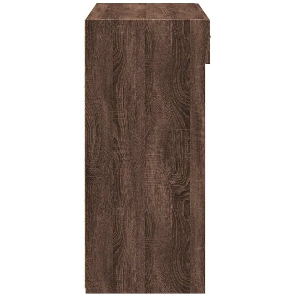 vidaXL 2 Drawer 6 Shelf Brown Oak Sideboard Image 5