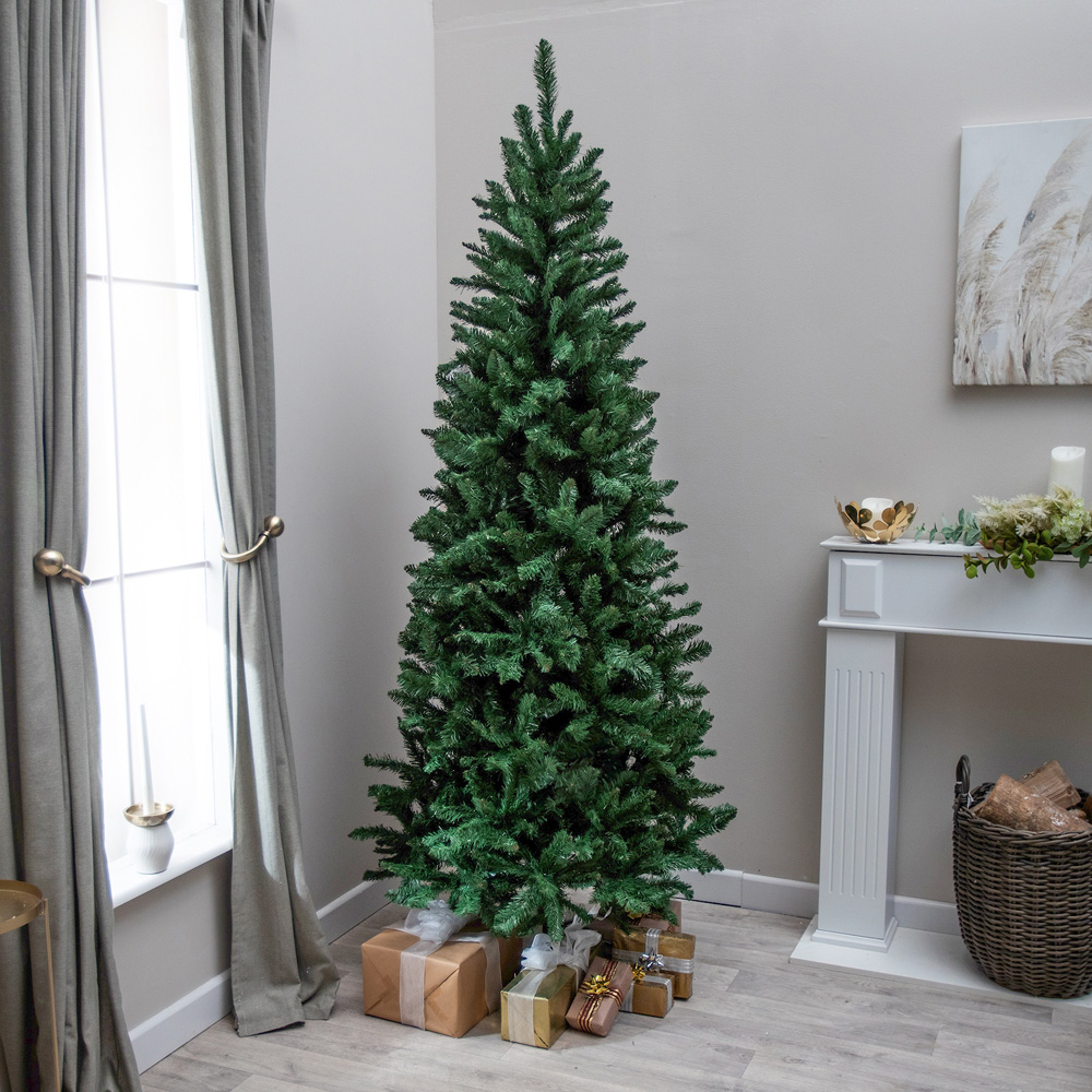 The Christmas Centre Wentworth Green PVC Slim Artificial Xmas Tree 7ft Image 2