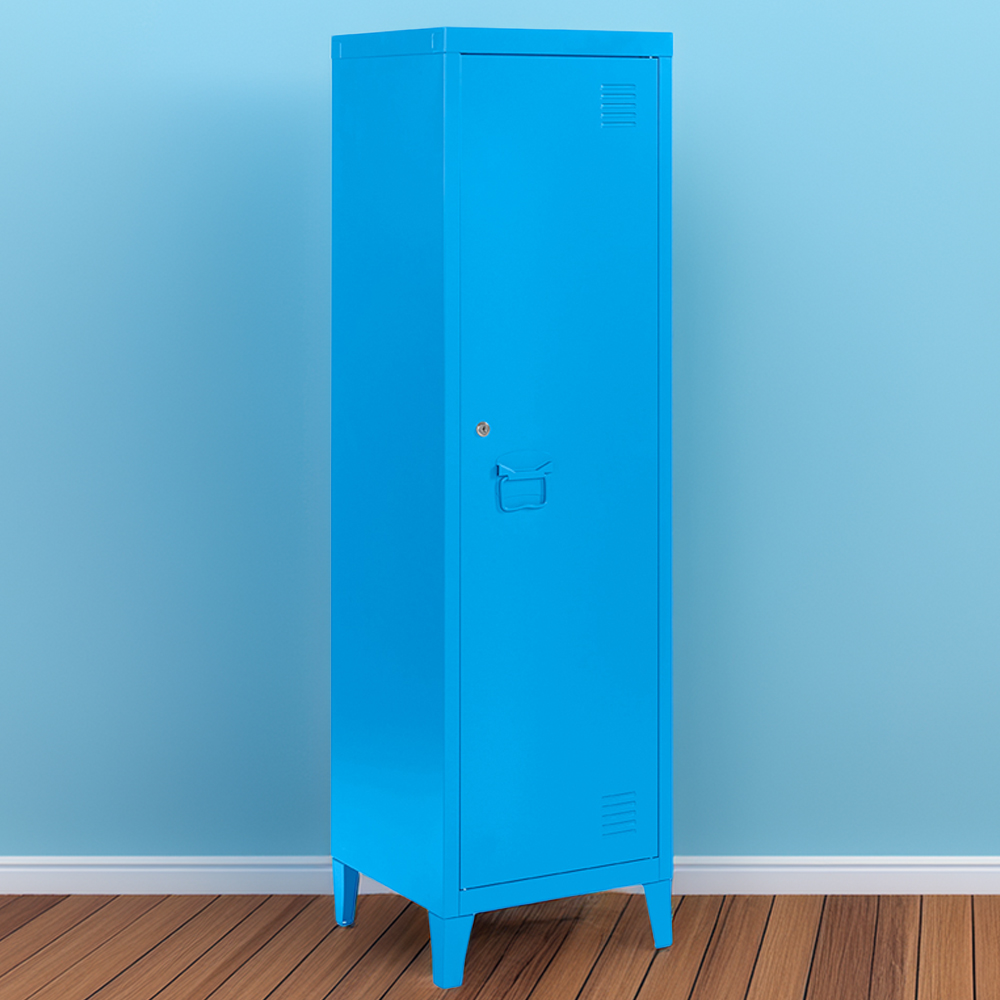 MMT Furniture Designs Single Door Blue Metal Locker Cabinet Image 1