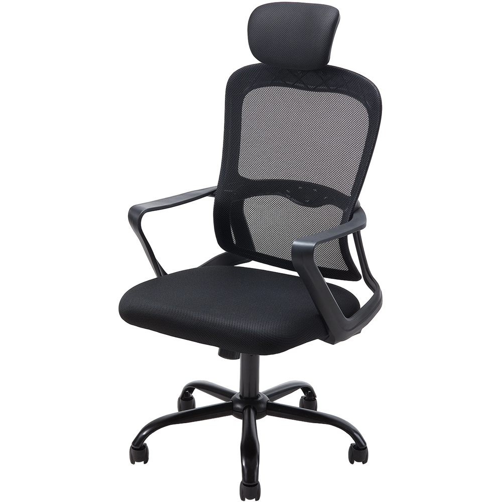 Living and Home Black Mesh Reclining Office Chair Image 2