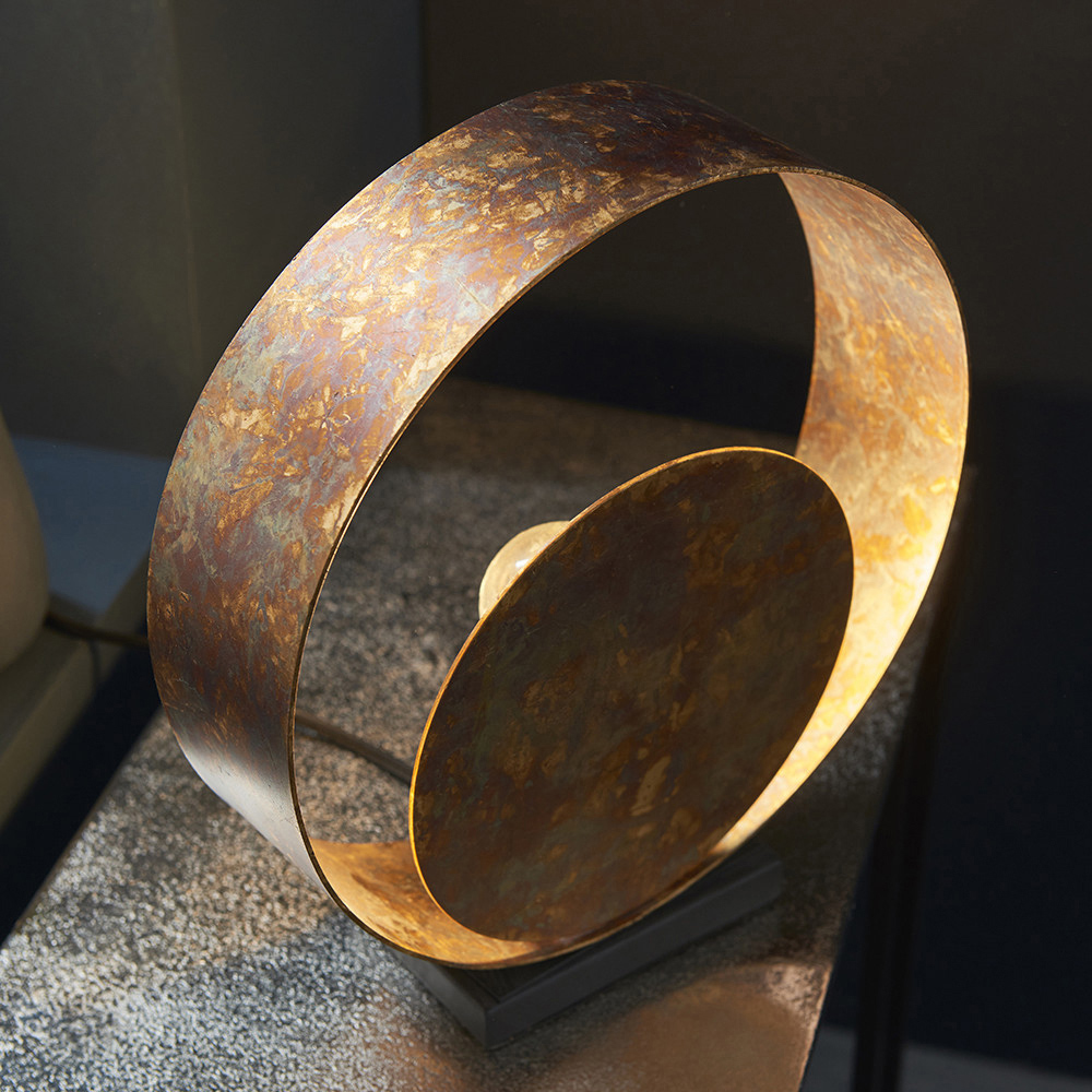 Merano Messina Gold Patina and Dark Bronze Table Lamp Image 2