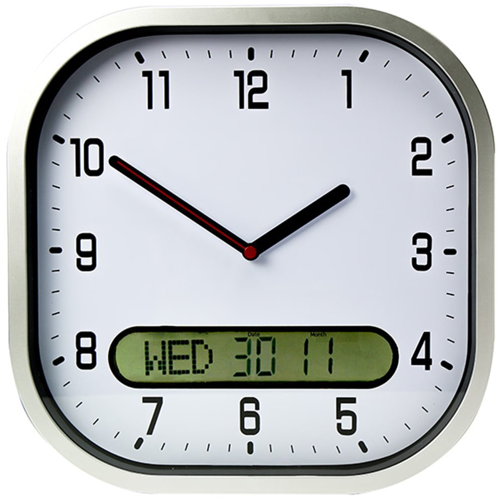 Lifemax Clear Time Day Date Wall Clock Image 1