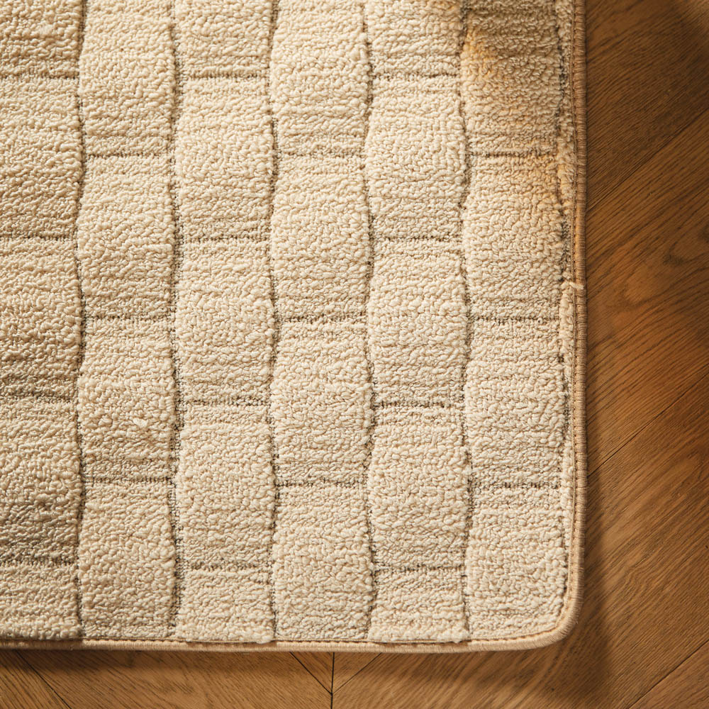 My Mat Ivory Sculptured Basketweave Washable Runner 67 x 150cm Image 5