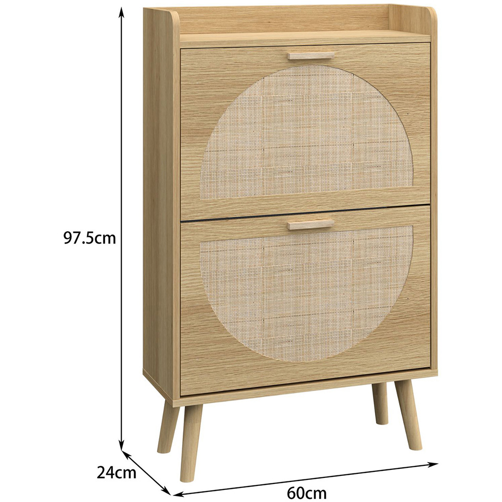 Home Source Astbury 2 Door Rattan Front Shoe Cabinet Image 9