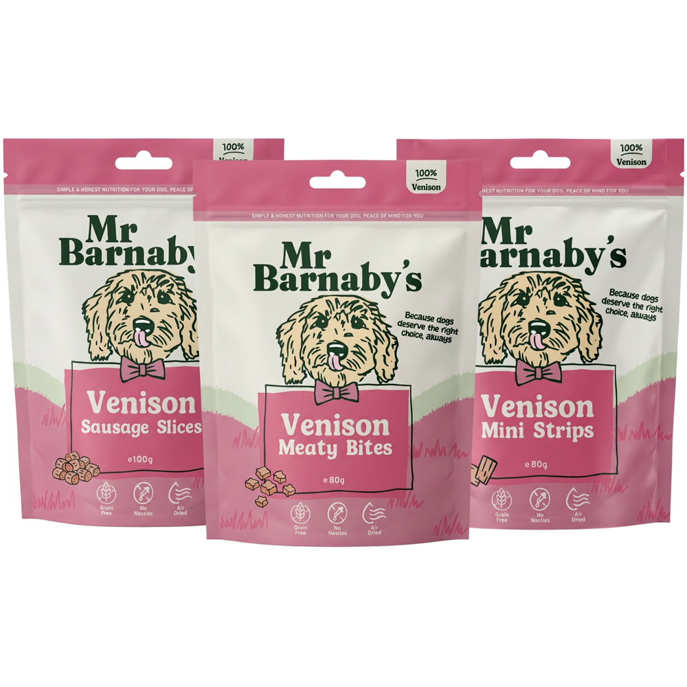 Mr Barnaby's Venison Dog Treat Bundle 80g 3 Pack Image 1