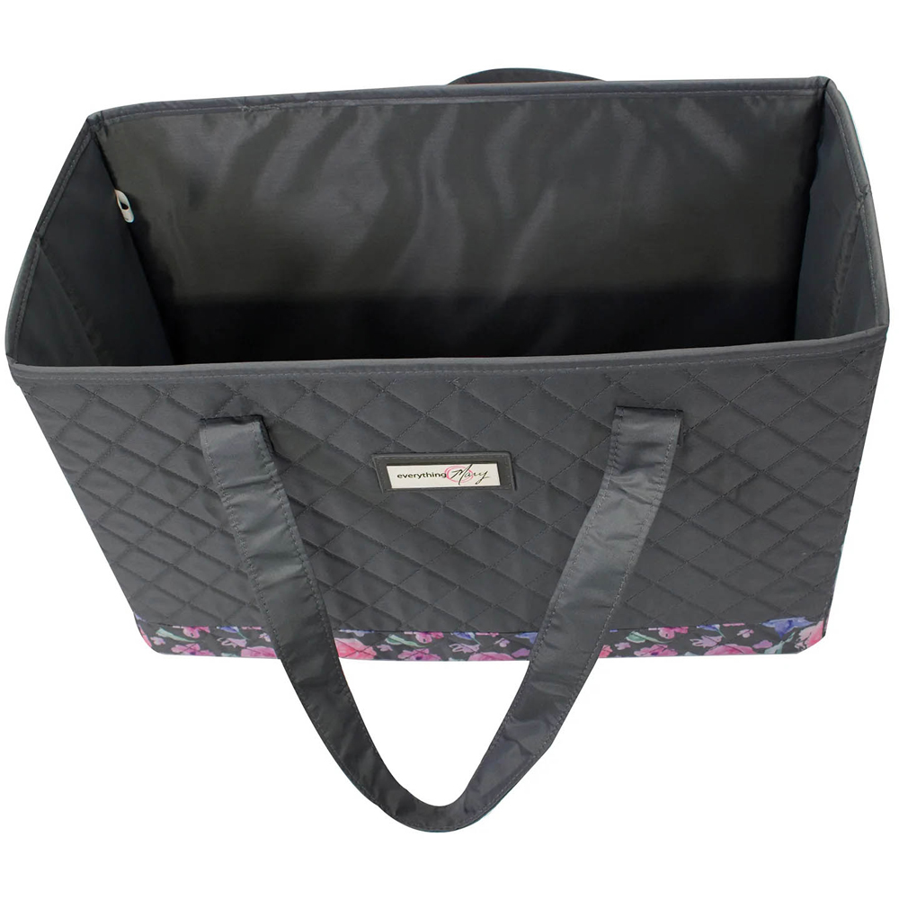 Everything Mary EVM10143-9 Grey and Pink Floral Sewing Machine Carry Tote 43 x 20 x 28cm Image 3
