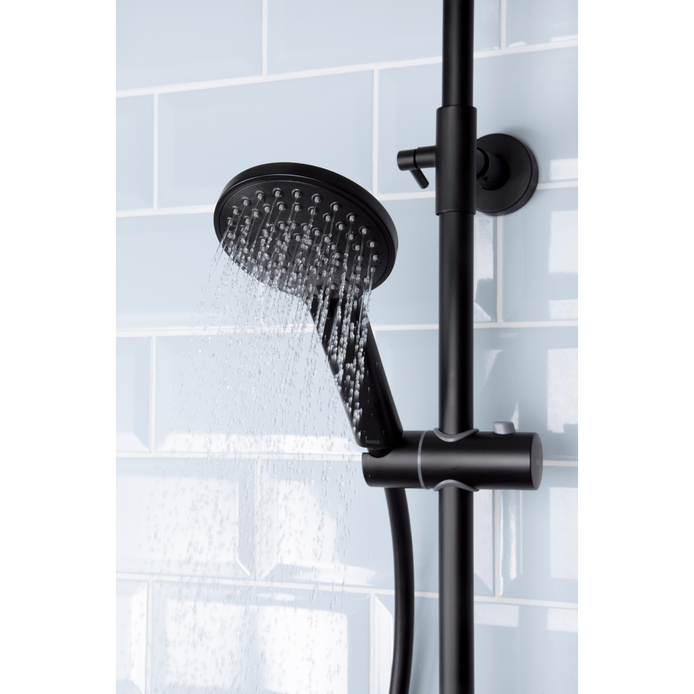 Bristan Buzz Matt Black Thermostatic Waterfall Bar Mixer Shower with Handset Image 4