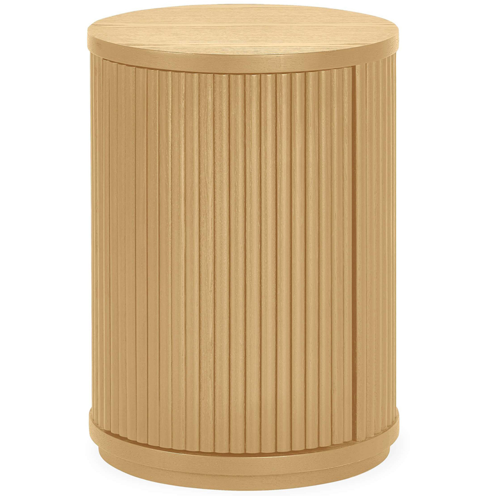 Julian Bowen Louis Single Door Light Oak Effect Fluted Side Table Image 2