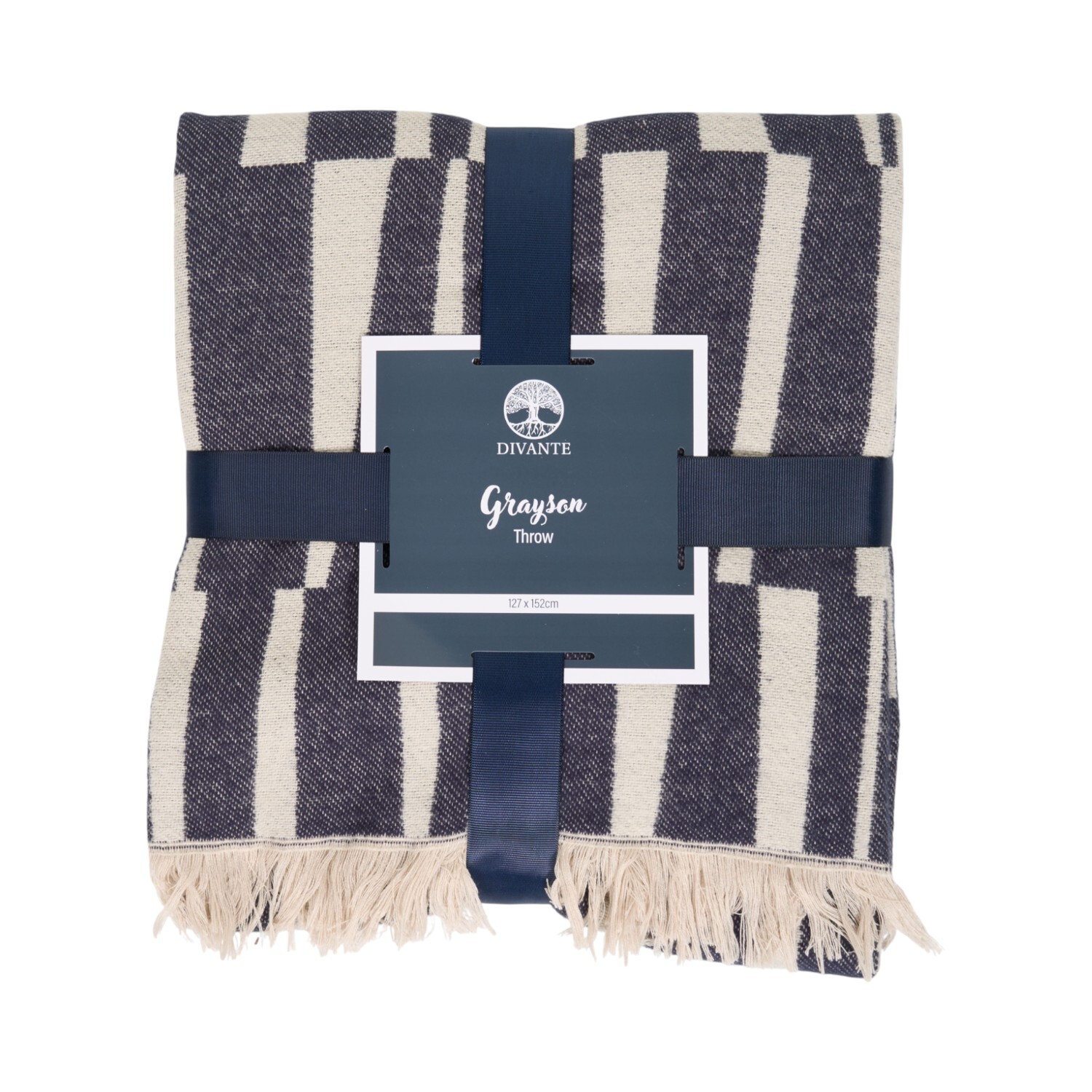 Grayson Woven Throw Navy Image 1