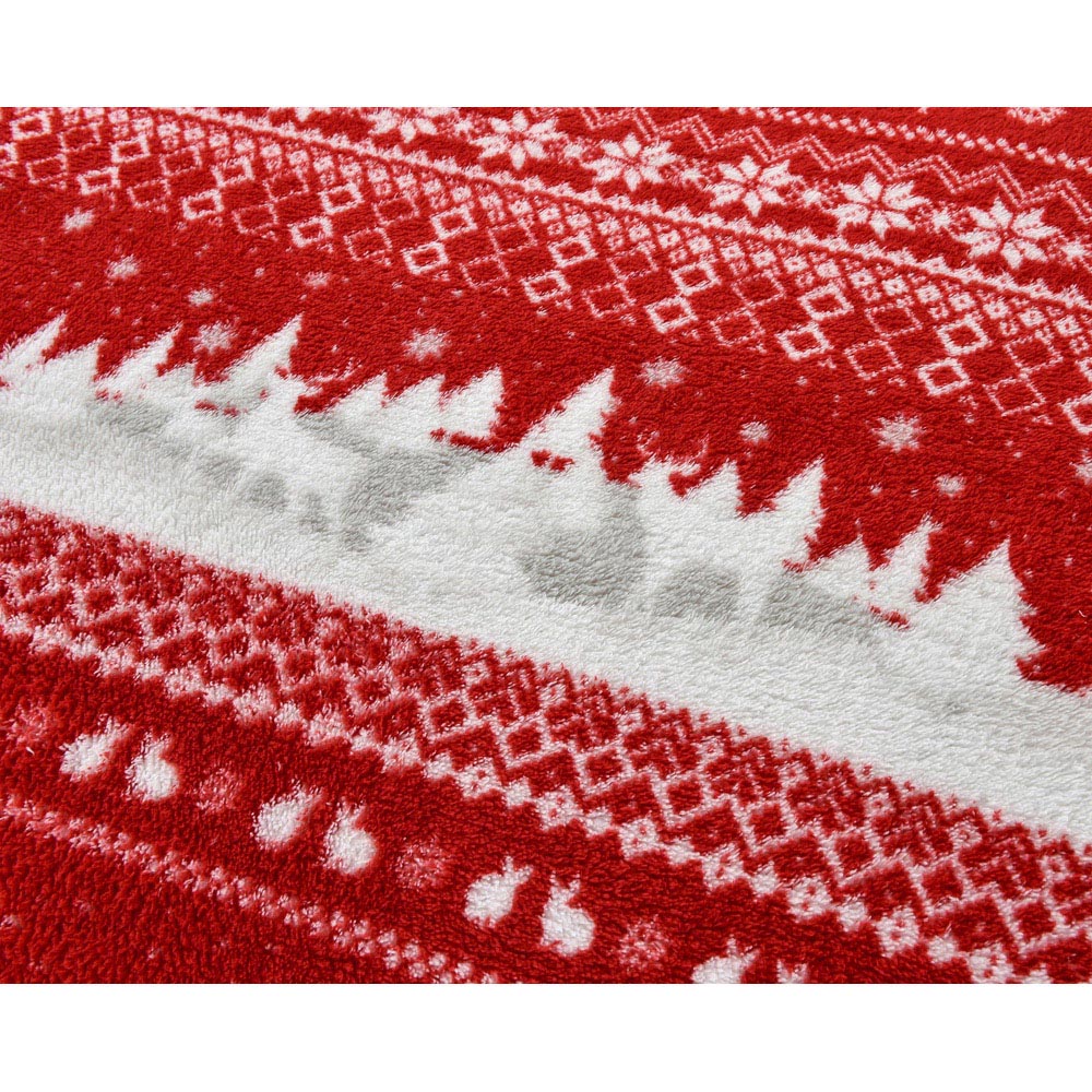 Velosso Double Red Nordic Teddy Fleece Duvet Cover Set Image 3