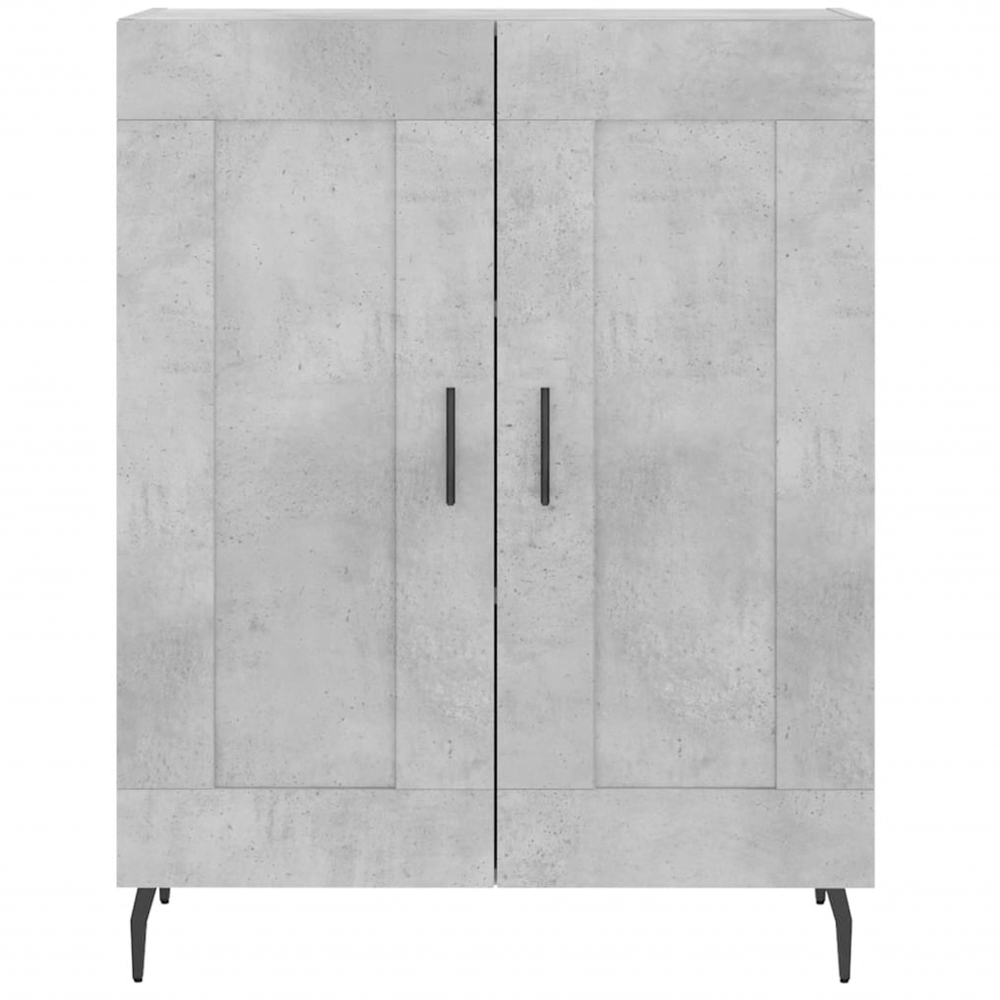 vidaXL 2 Door 3 Shelf Concrete Grey Wooden Cabinet Image 8