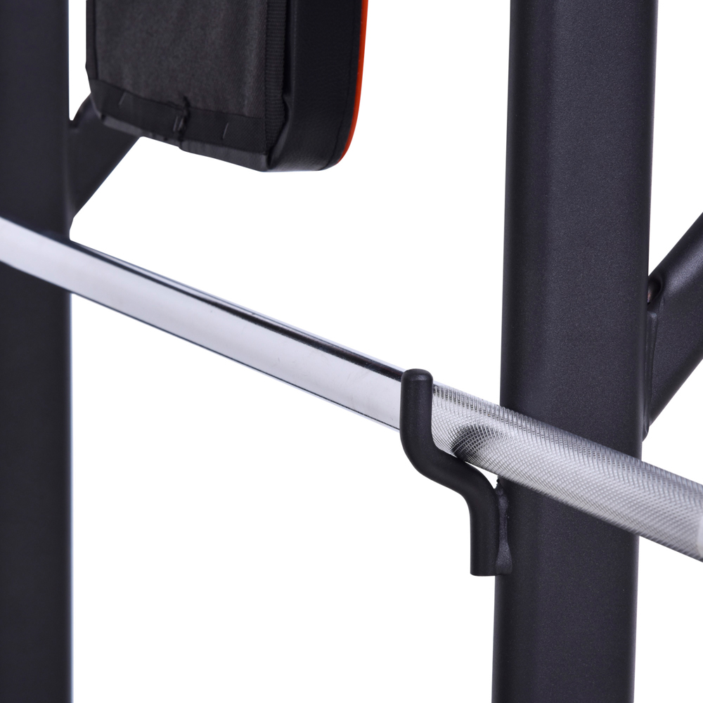 HOMCOM Black and Red Steel Strength Training Power Tower Station Image 3