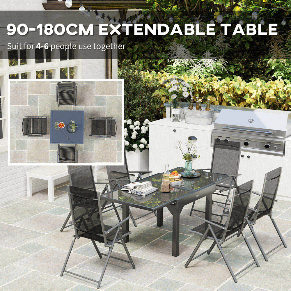 Outsunny 6 Seater Extendable Outdoor Dining Set Image 4