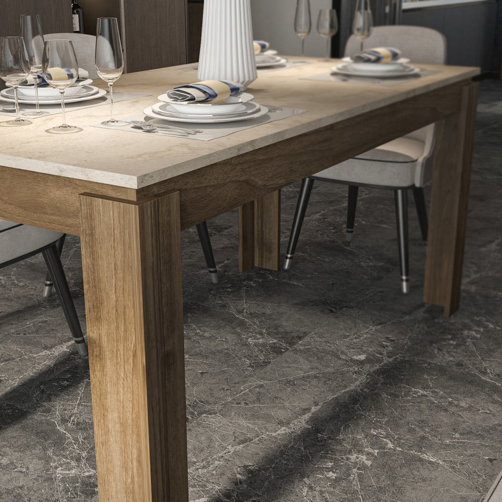 Decorotika Manhattan 6 Seater Dining Table Walnut Image 4