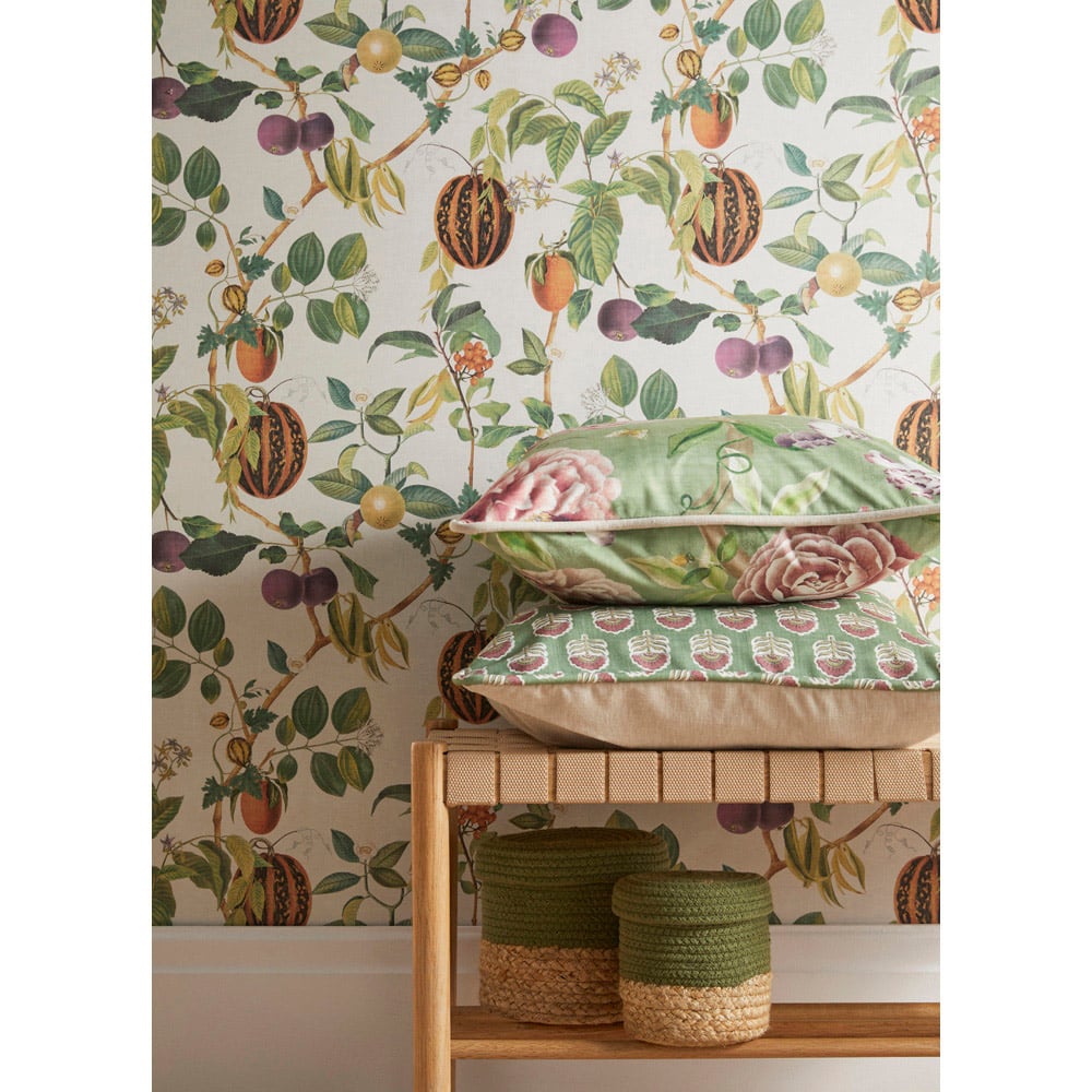 Esselle Home Tropic House Parchment and Green Wallpaper Image 7