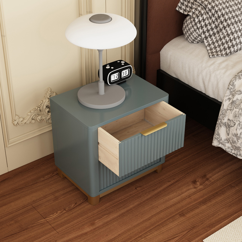 Molino 2 Drawer Grey Bedside Table Image 8
