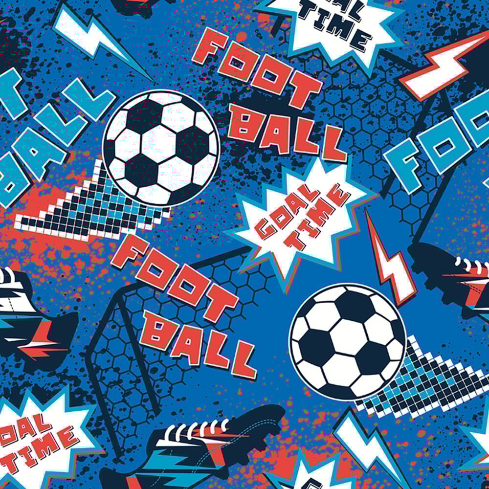 Origin Murals Graphic Pixel Footballs Blue Wall Mural Image 2