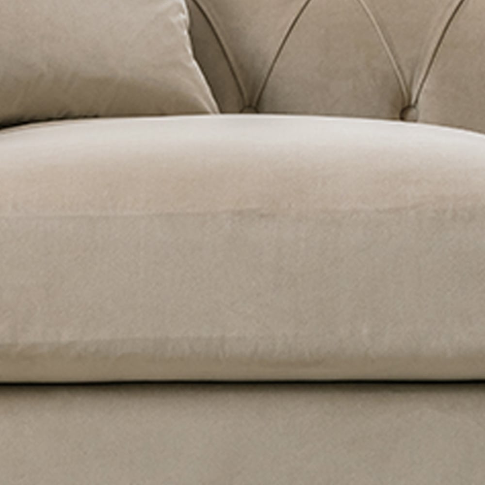 Elsie Chesterfield 3 Seater Putty Plush Velvet Sofa Image 3