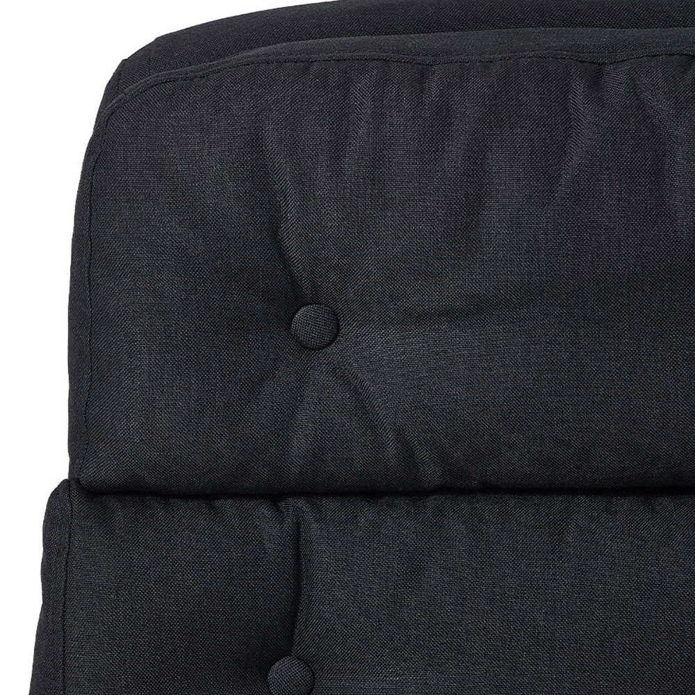 Living and Home Black Linen Ergonomic Reclining Office Chair with Footrest Image 5