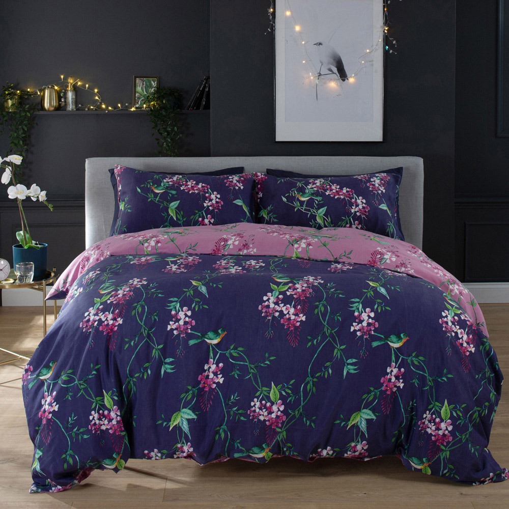 Deyongs Bird Garden Single Plum Duvet Set Image 1
