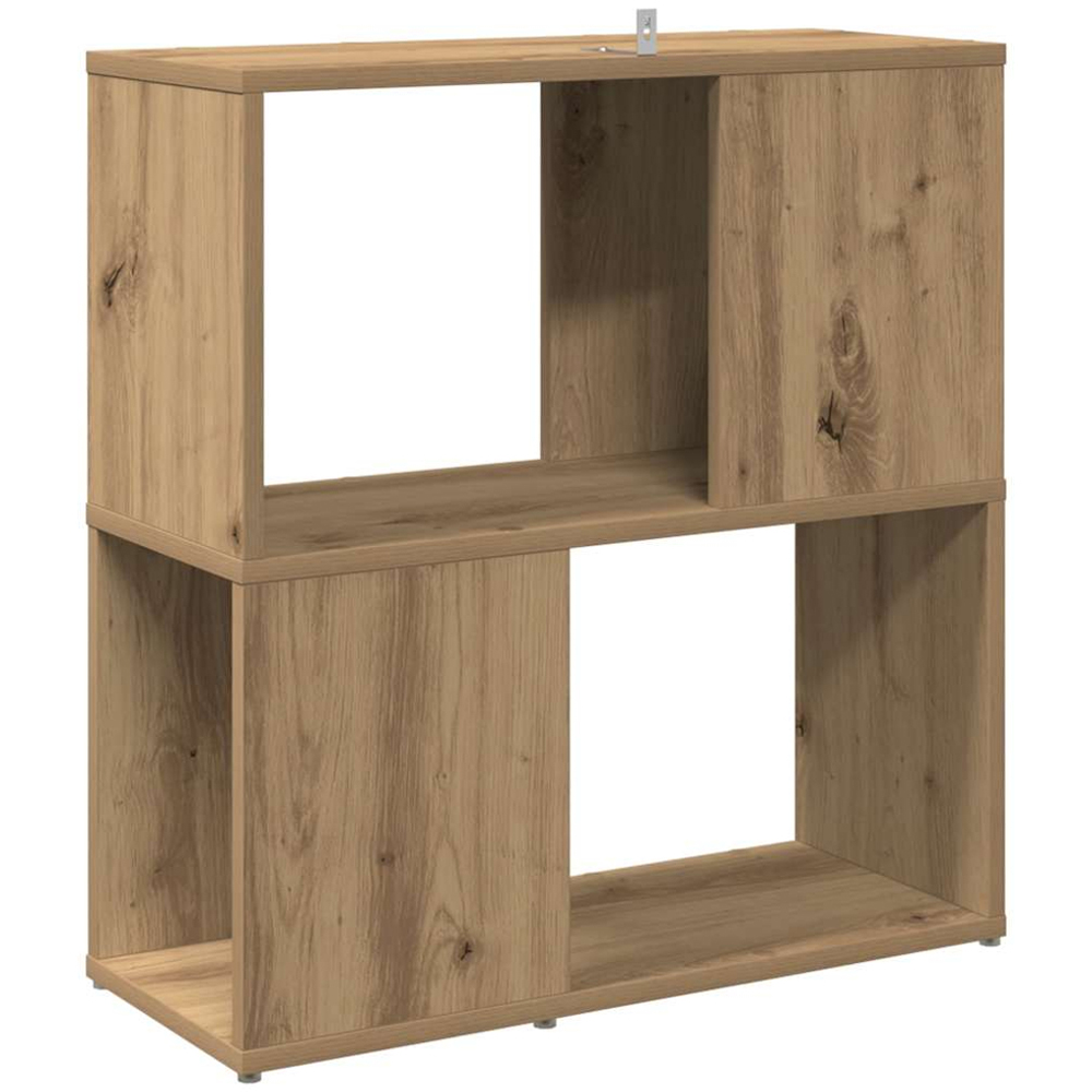 vidaXL 2 Shelf Artisanal Oak Bookcase Image 3