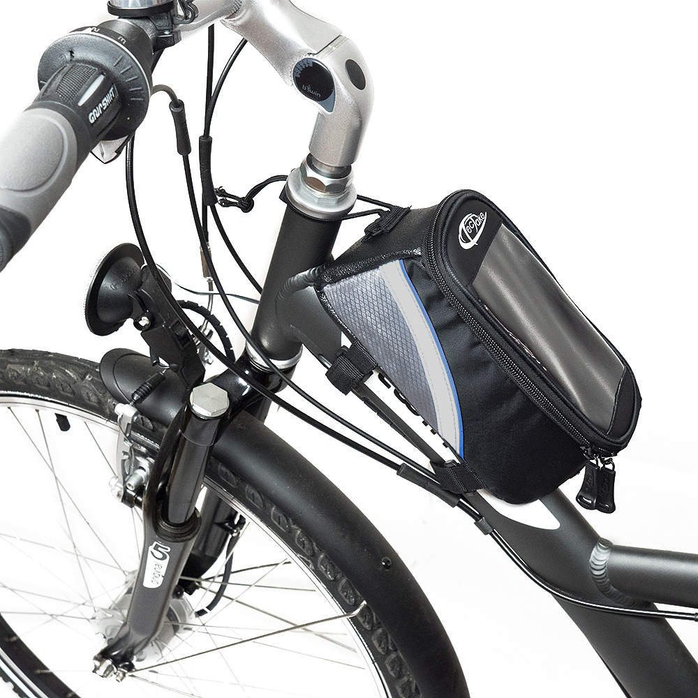 tectake Black Grey and Blue Bike Phone Holder Image 8