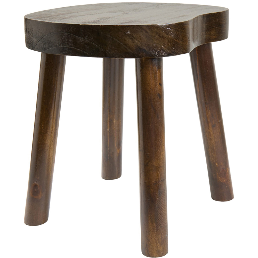 Dark Wood Footstool Brown Image 6