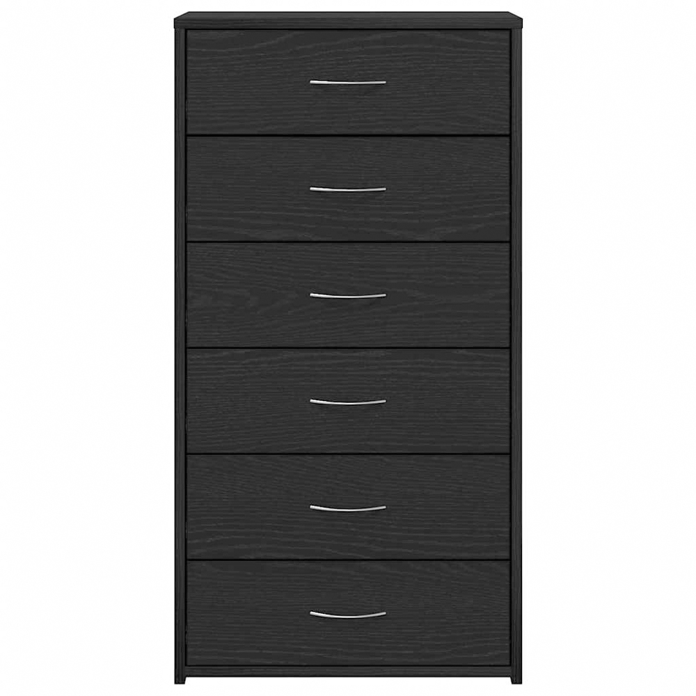 vidaXL 6 Drawer Black Oak Wooden Sideboard Image 3