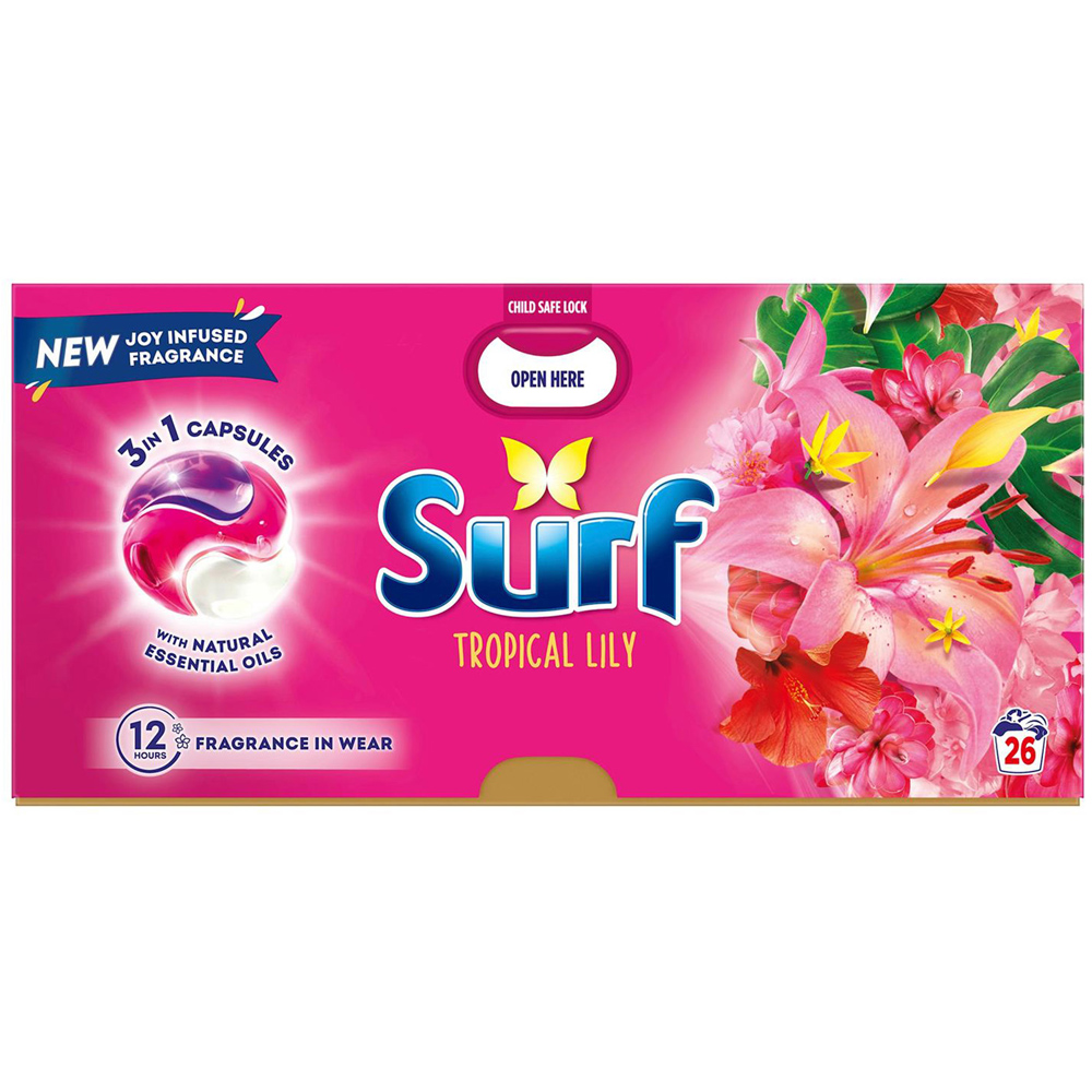 Surf 3 in 1 Tropical Lily Washing Capsules 26 Washes 6 Pack Image 2
