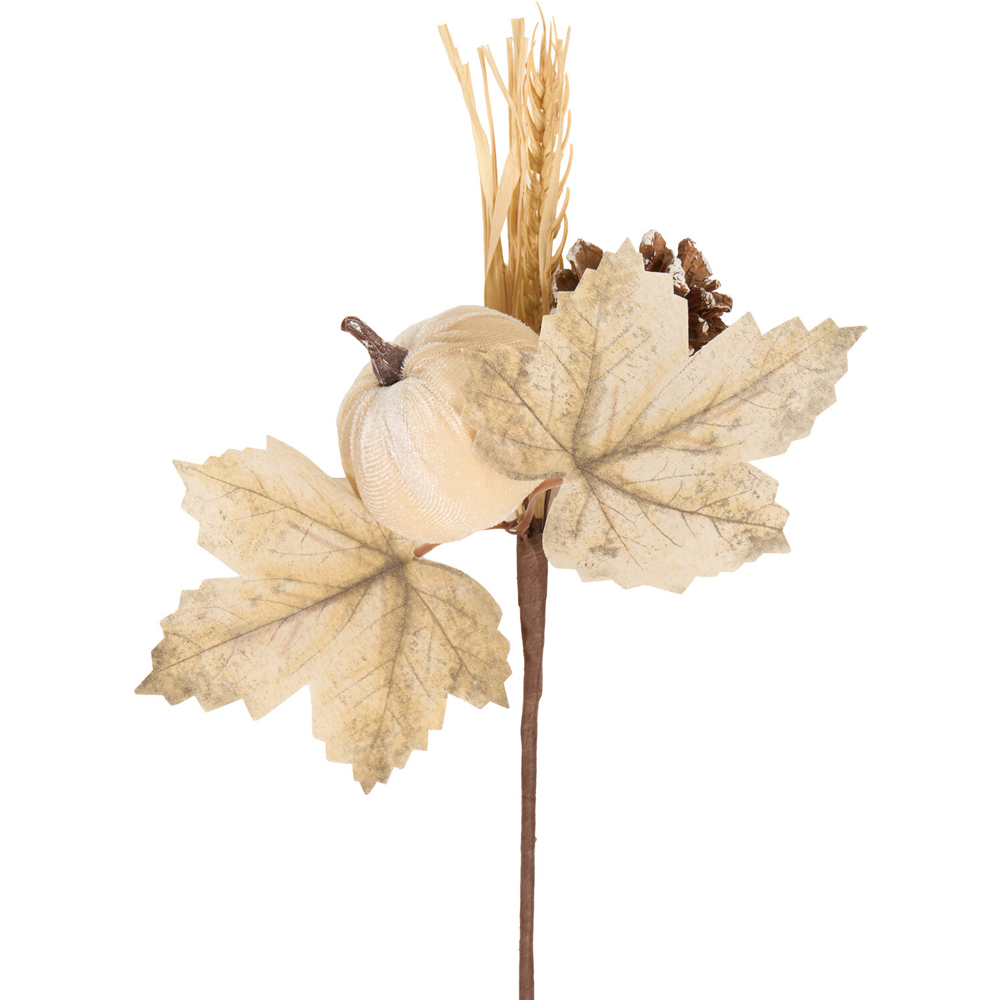 White Pumpkin Flower Pick Image 9