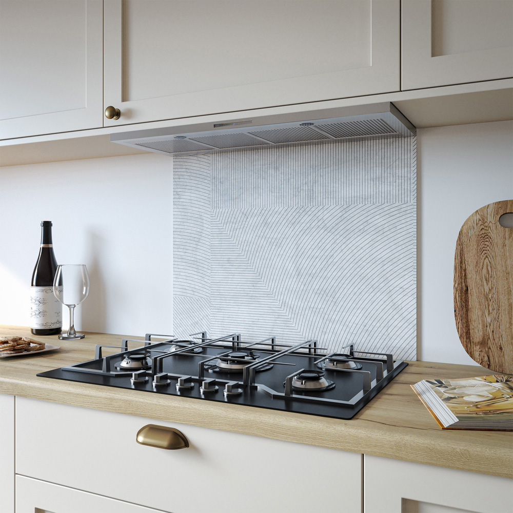 Alloy Marble Arc Grey Kitchen Hob Splashback 600 x 800 x 4mm Image 1