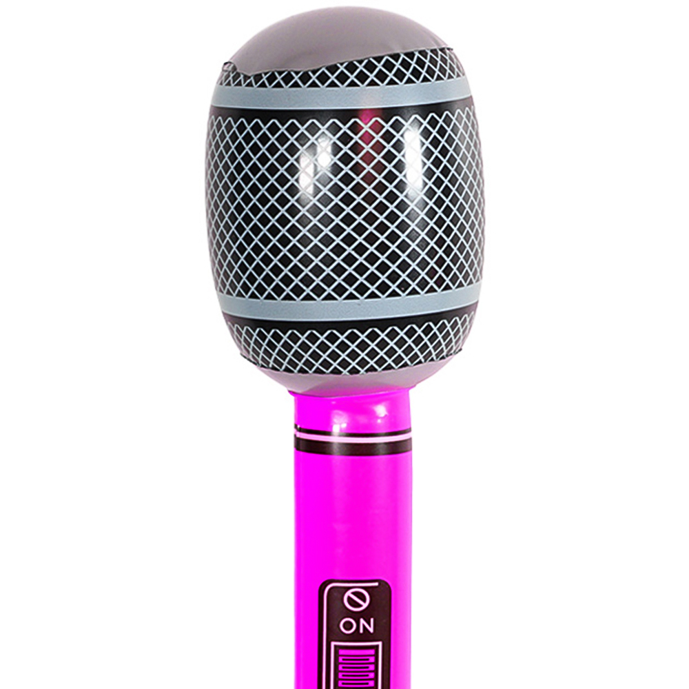 Cheetah Pink Party Inflatable Microphone 30cm Image 2