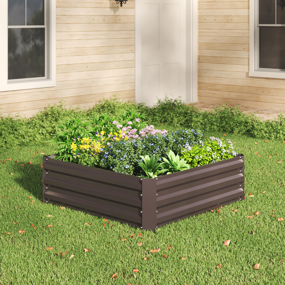 Living and Home Square Raised Garden Bed Planter Box 30 x 100 x 100cm Image 3