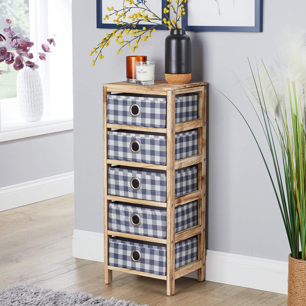 Home Source Weybourne 5 Drawer Fabric Storage Unit Image 6
